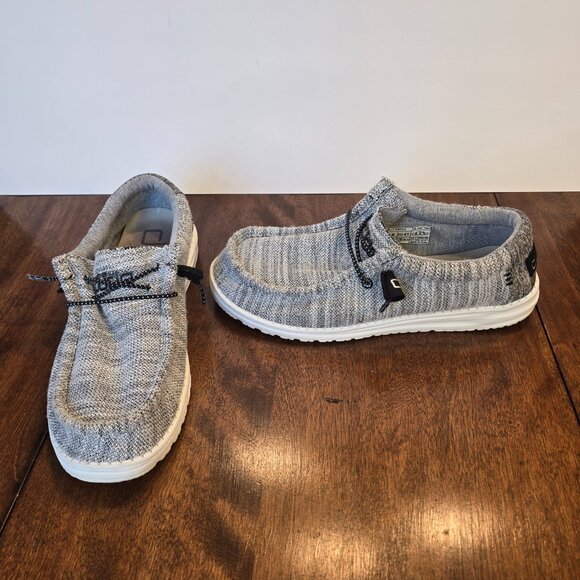Hey Dude Wally Stretch Mix Gray/Black Men’s Size 8 Gray Slip On Comfort Shoes - Picture 9 of 12